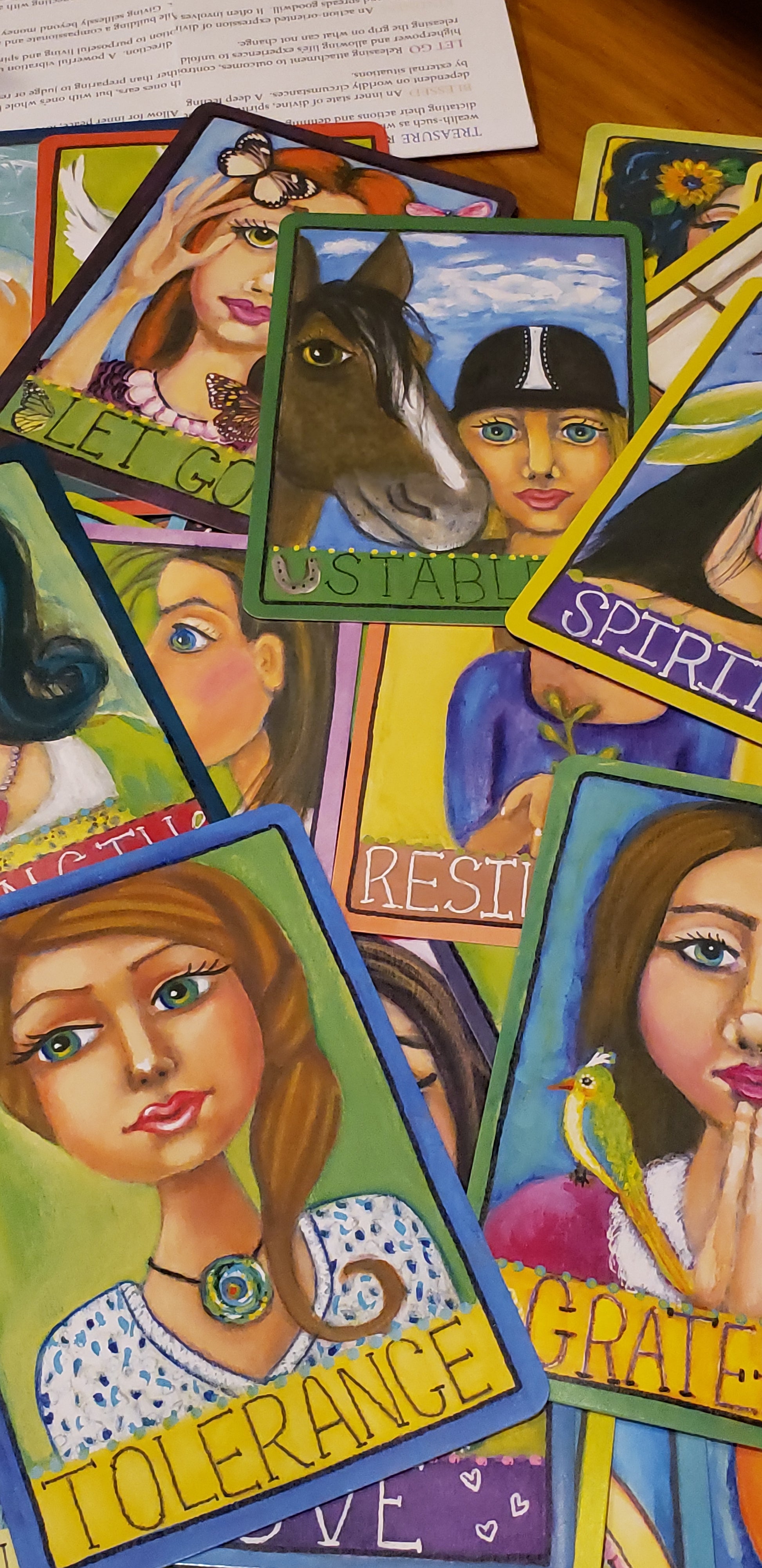 Find Your Light Deck of 52 hand painted professionally printed positivity cards to improve your outlook on life. Packaged in a decorative magnetic clasp box with instructions included. 