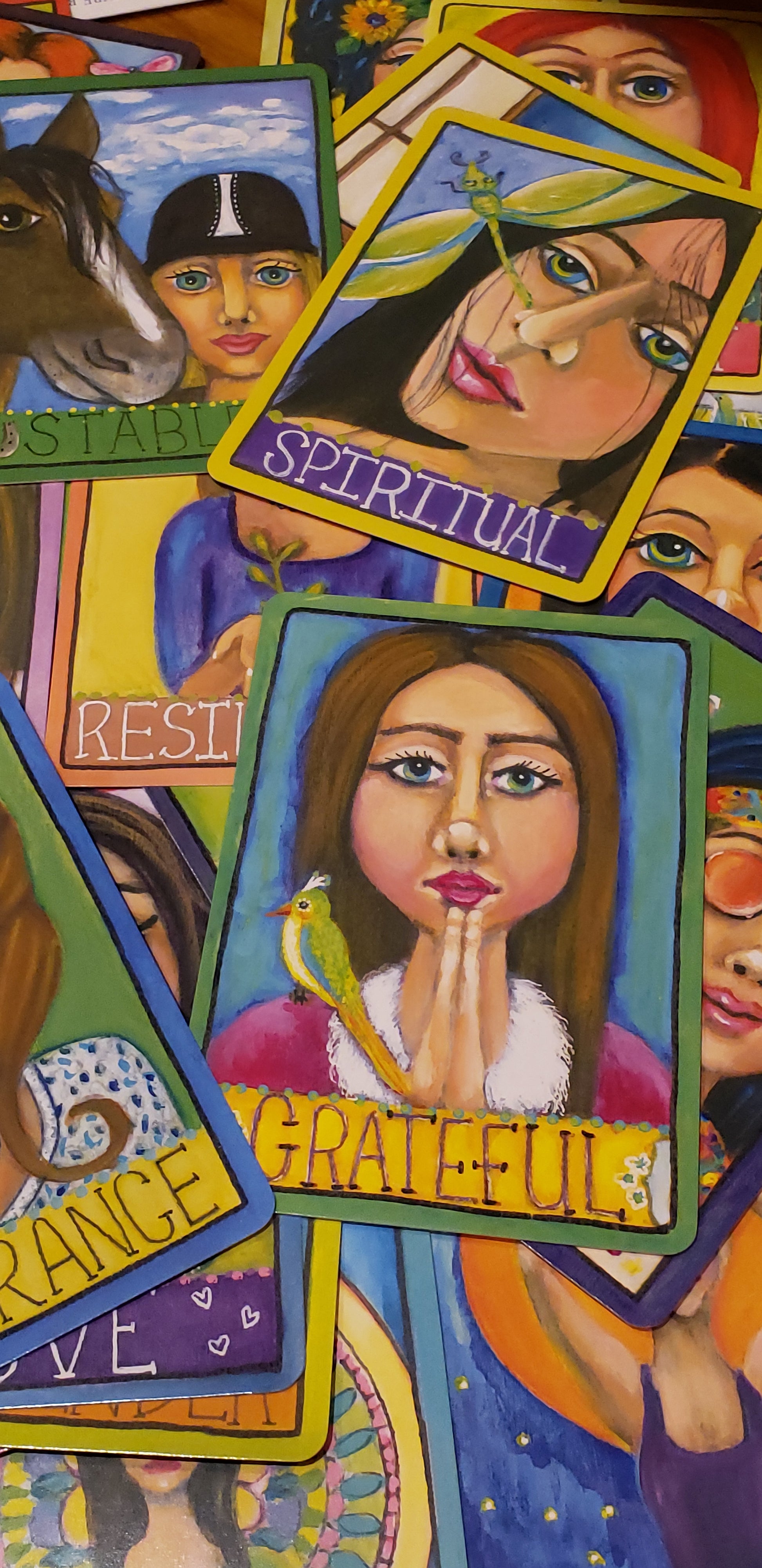 Find Your Light Deck of 52 hand painted professionally printed positivity cards to improve your outlook on life. Packaged in a decorative magnetic clasp box with instructions included. 