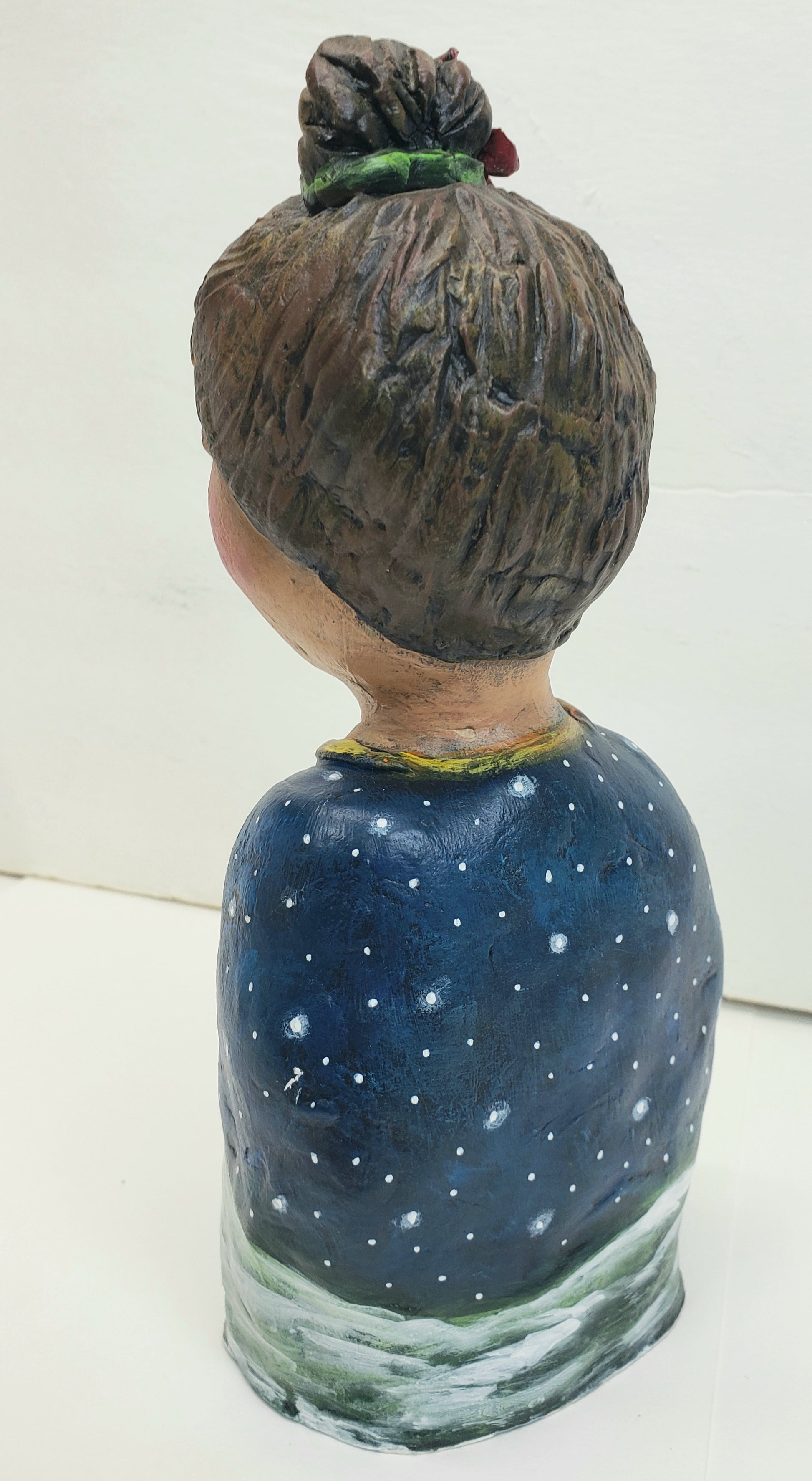 Paper Clay Doll Oh holy night is a standing Christmas decoration handmade orginal artwork