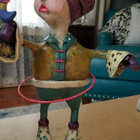 paper clay snowman hula hoop theme handmade