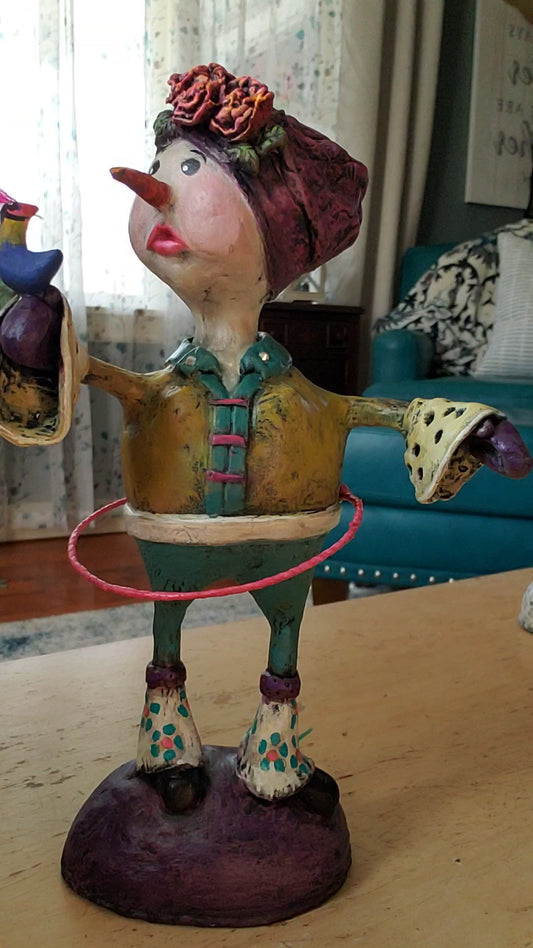 paper clay snowman hula hoop theme handmade