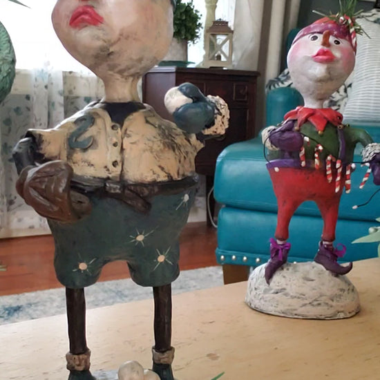 Paper clay character baseball theme