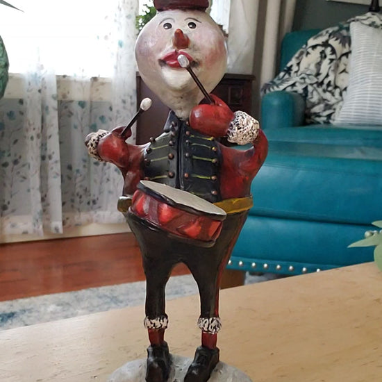 Paper Clay drummer themed snowman