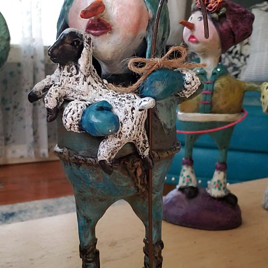 paper clay snowman shepard theme handmade