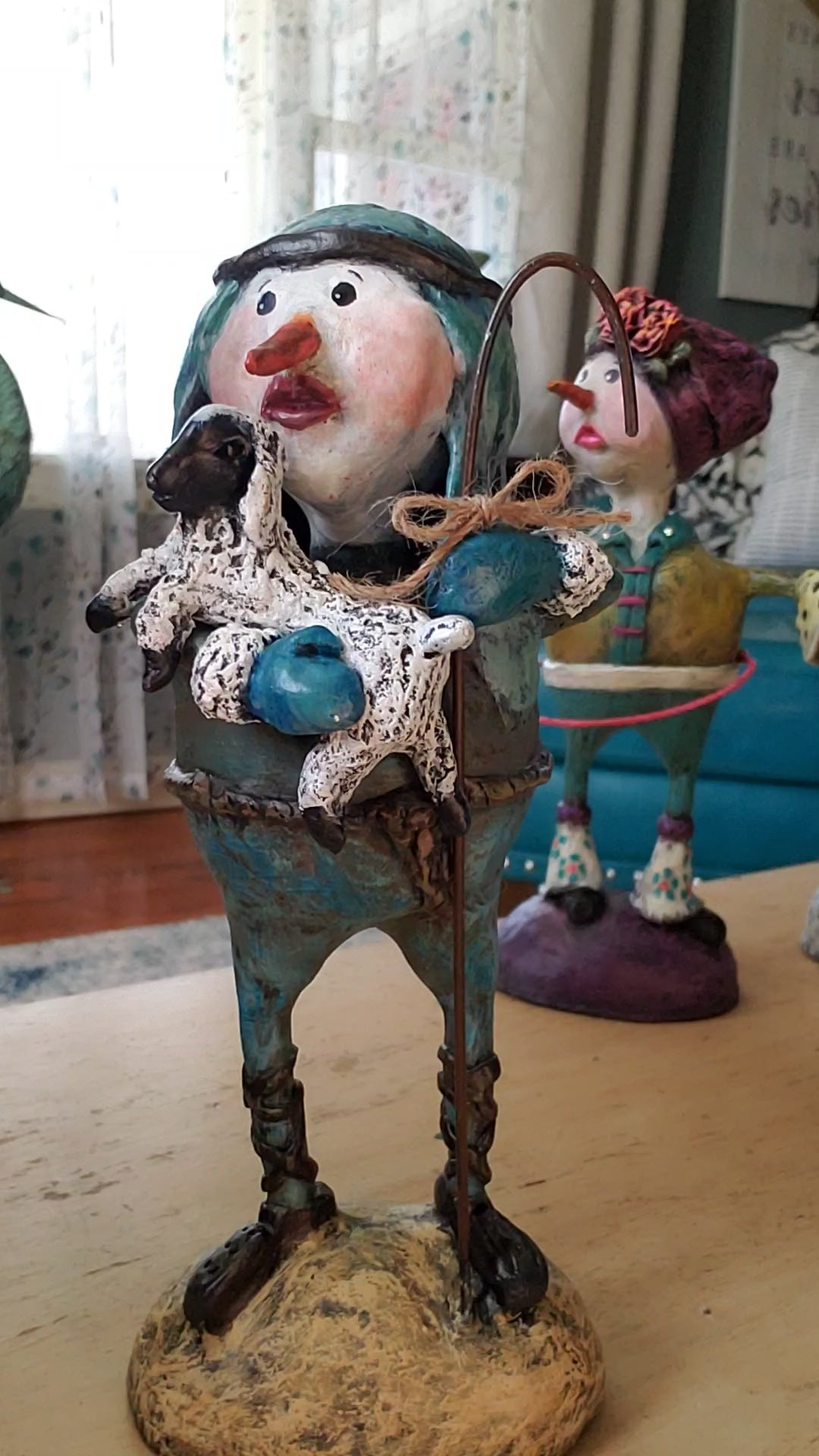 paper clay snowman shepard theme handmade