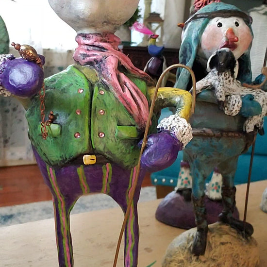 paper clay snowman mayor theme hand made