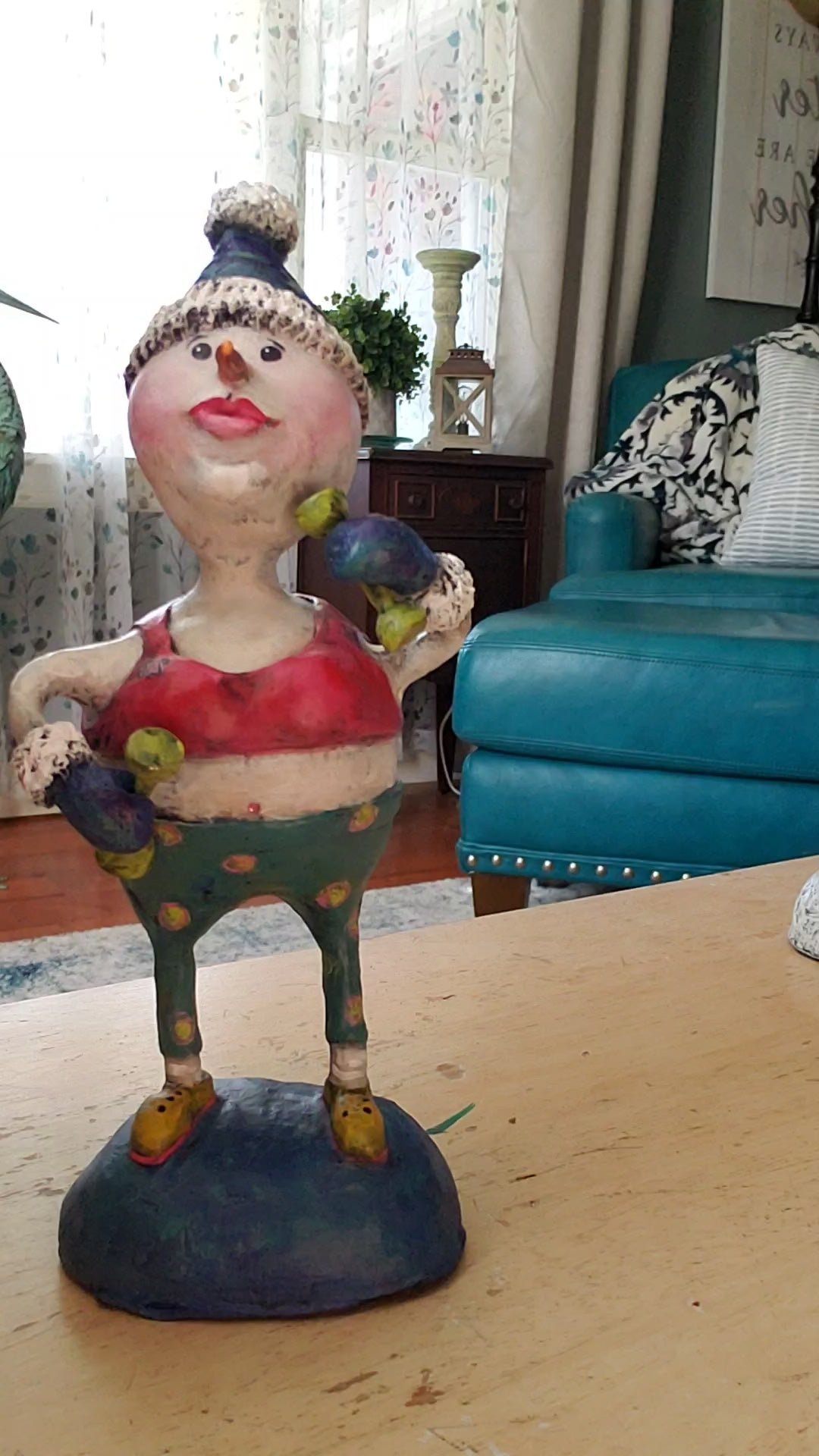 paper clay character fitness theme snowman