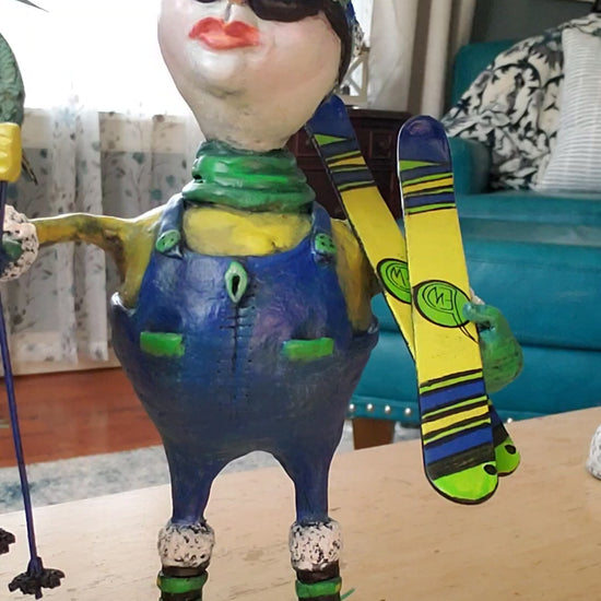 paper clay snowman ski theme 