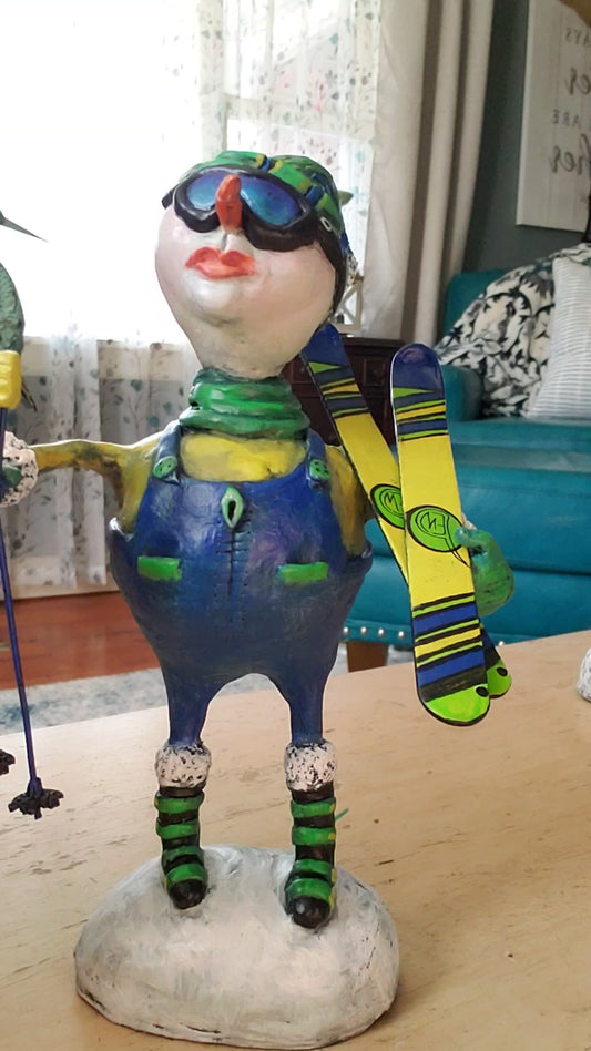 paper clay snowman ski theme 